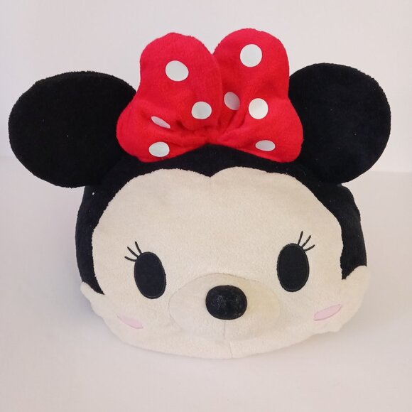 Disney Store Minnie Mouse Tsum Tsum Plush Stuffed Animal Red Bow Jumbo Large 19” - Picture 2 of 11